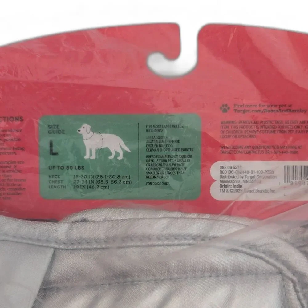 Boots & Barkley Dog Coat Silver Size Various